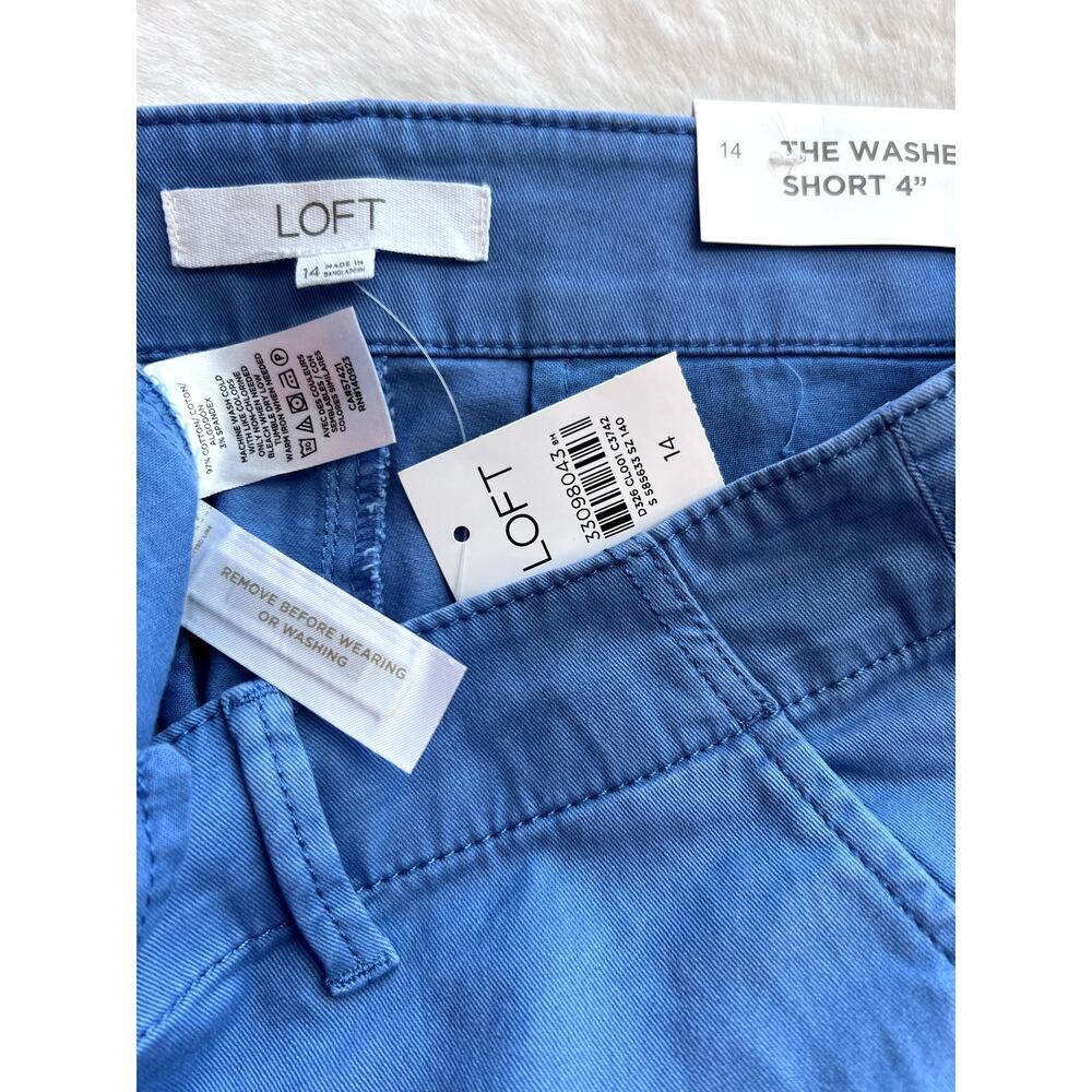 NWT Loft The Washed Twill Shorts Size 14 - Stylish & Comfy 4" Inseam - Picture 5 of 8